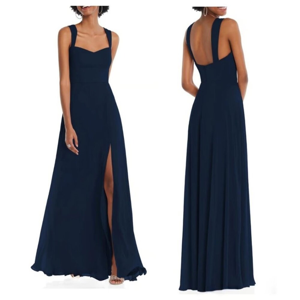 New After Six Sweetheart Neck Blue Floor Length Evening Gown P461 - Picture 1 of 11